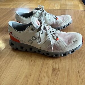 On Running Women's Athletic Shoes in Cream and Orange